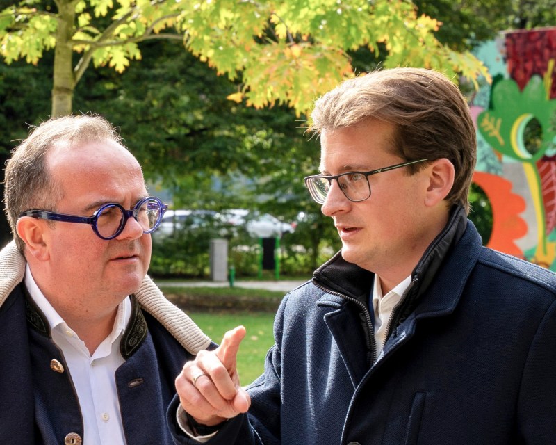 Gespräch mit Clemens Baumgärtner. Foto: Alexander Theiss